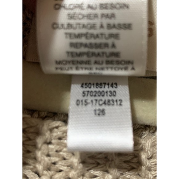 Chicos Tan Crochet Open Knit Layering Tunic Top Sweater Medium Cottagecore Boho - Picture 12 of 14